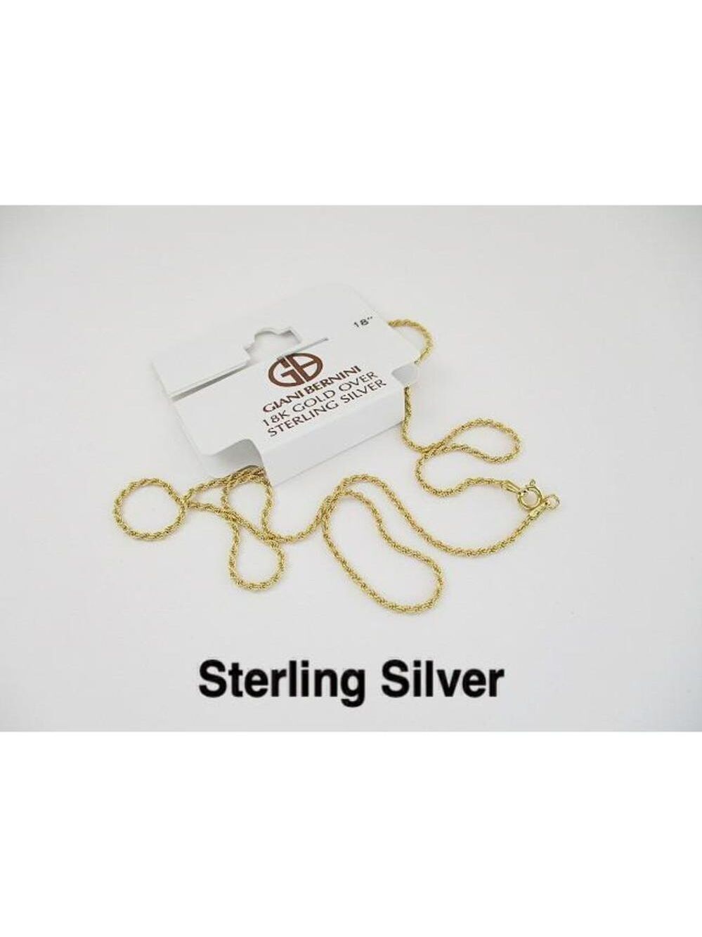 18KT Gold over Sterling Silver 18" Rope Necklace